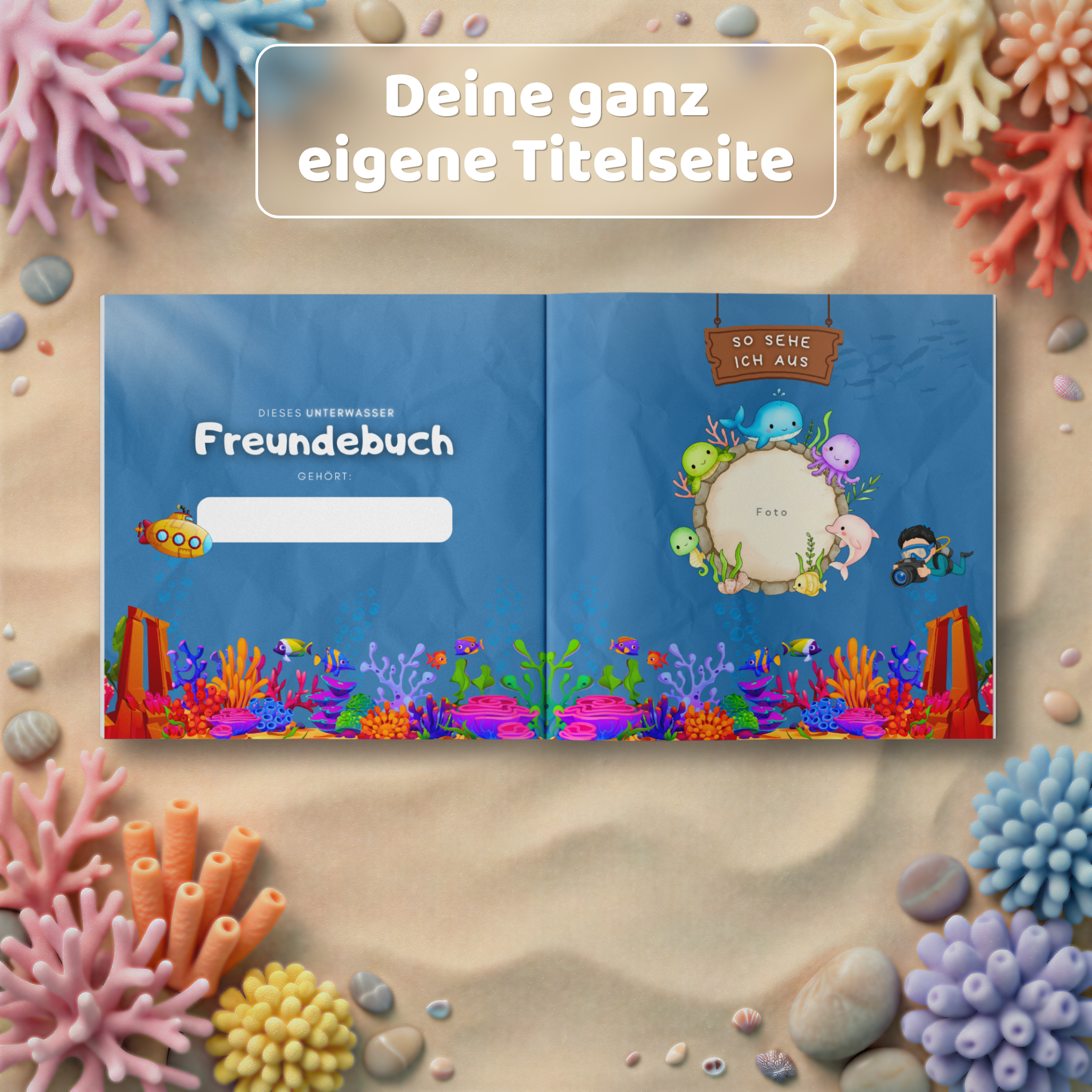 Mein Unterwasser Freundebuch: Titelseite - Kindify