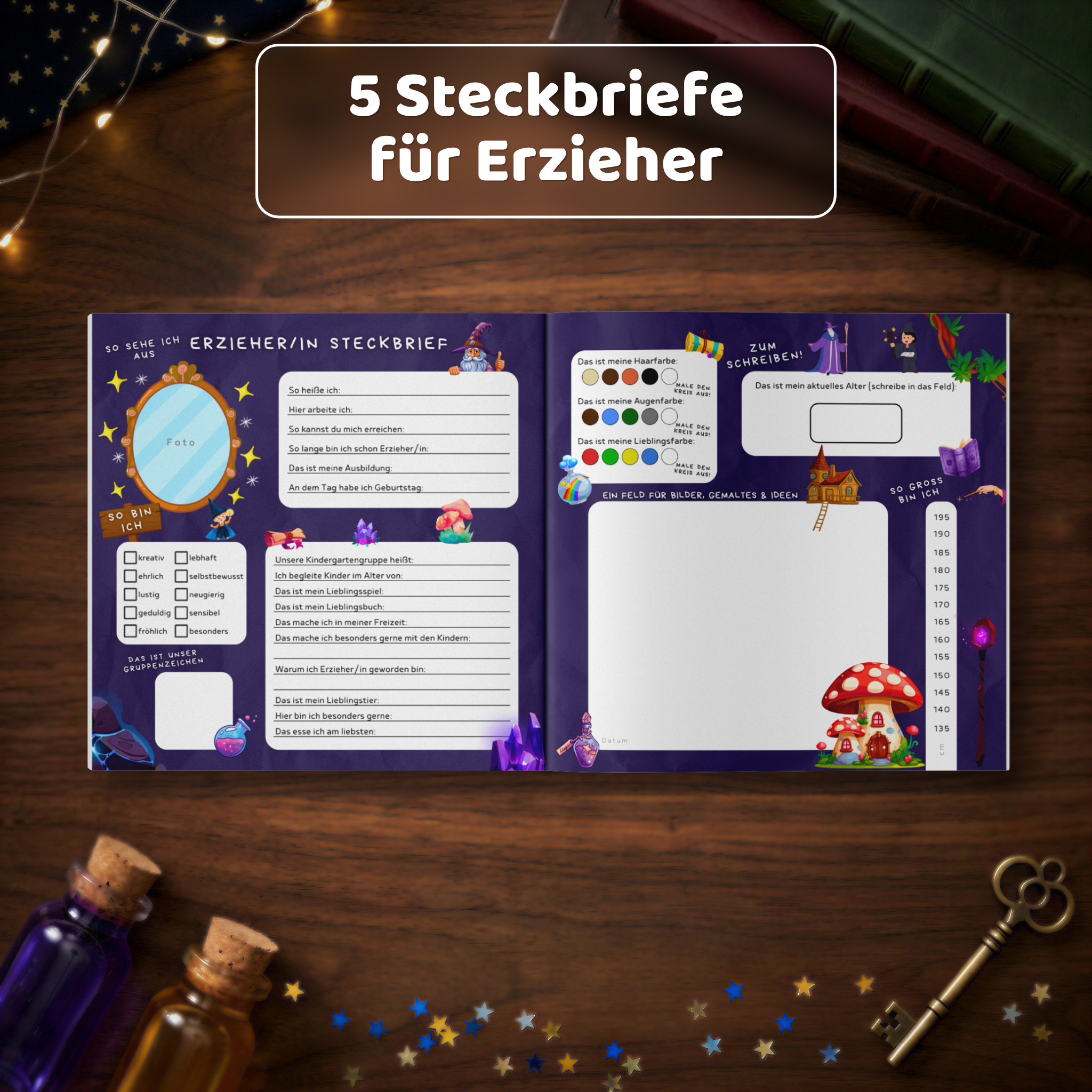 Mein Magisches Freundebuch: Erzieher/in Steckbrief - Kindify