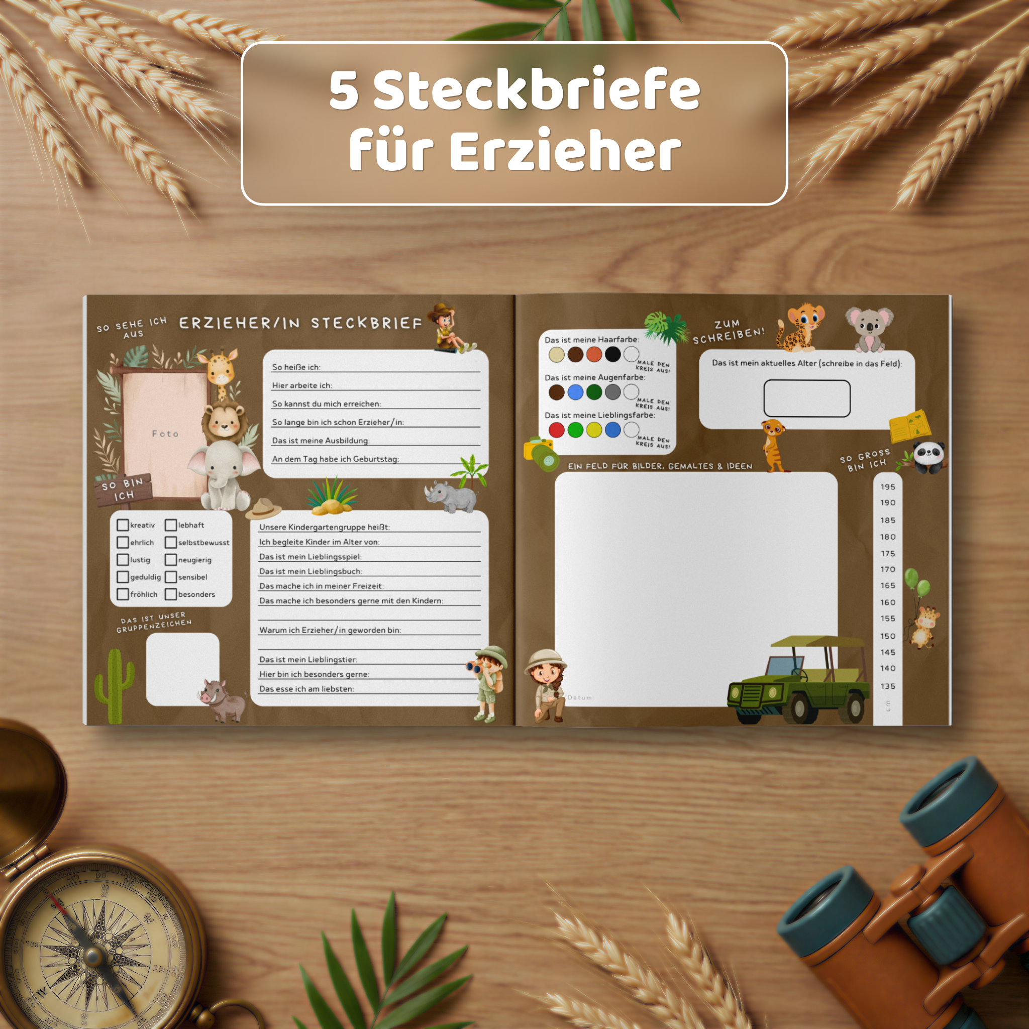 Mein Tierisches Freundebuch: Erzieher/in Steckbrief - Kindify