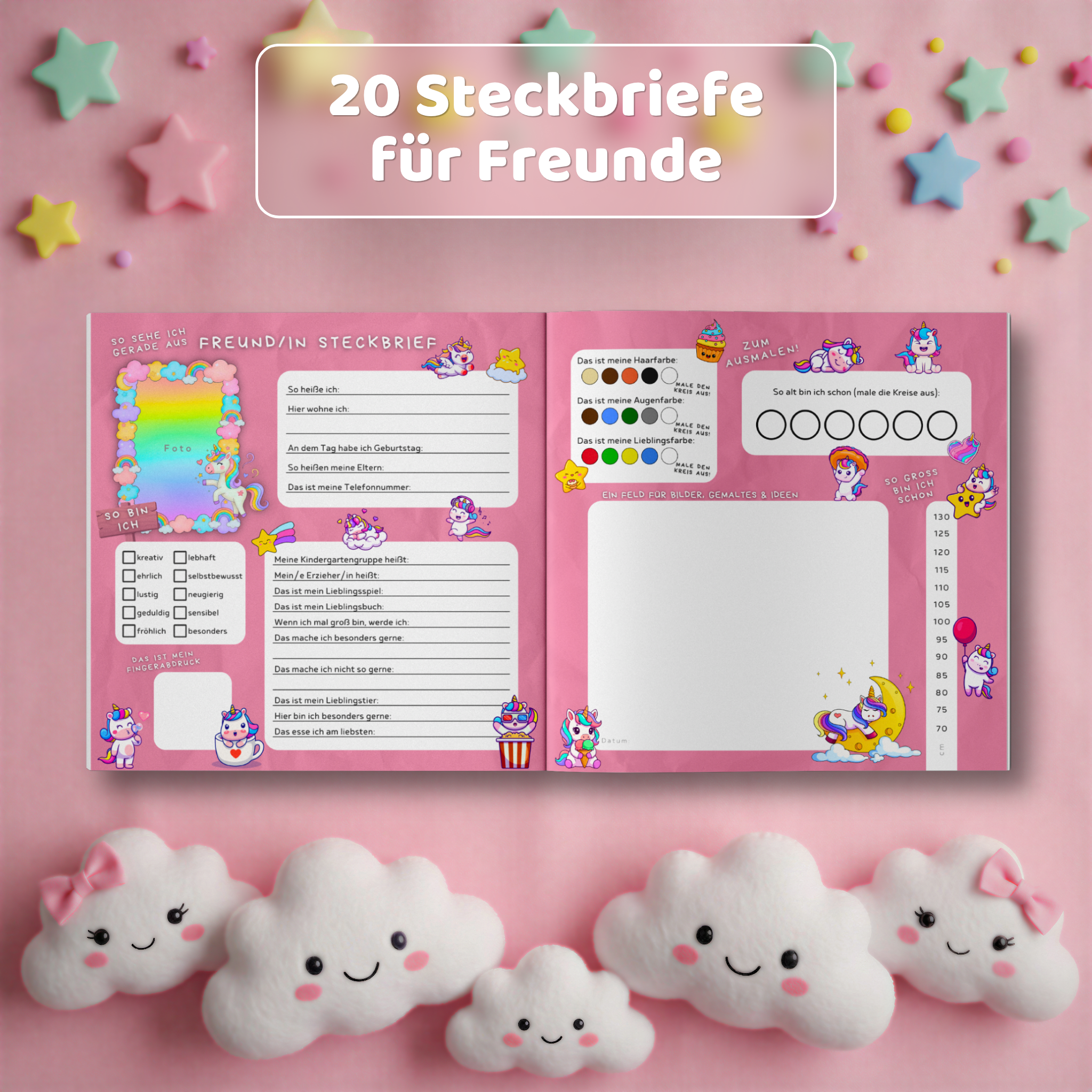 Mein Einhorn Freundebuch: Freunde Steckbrief - Kindify