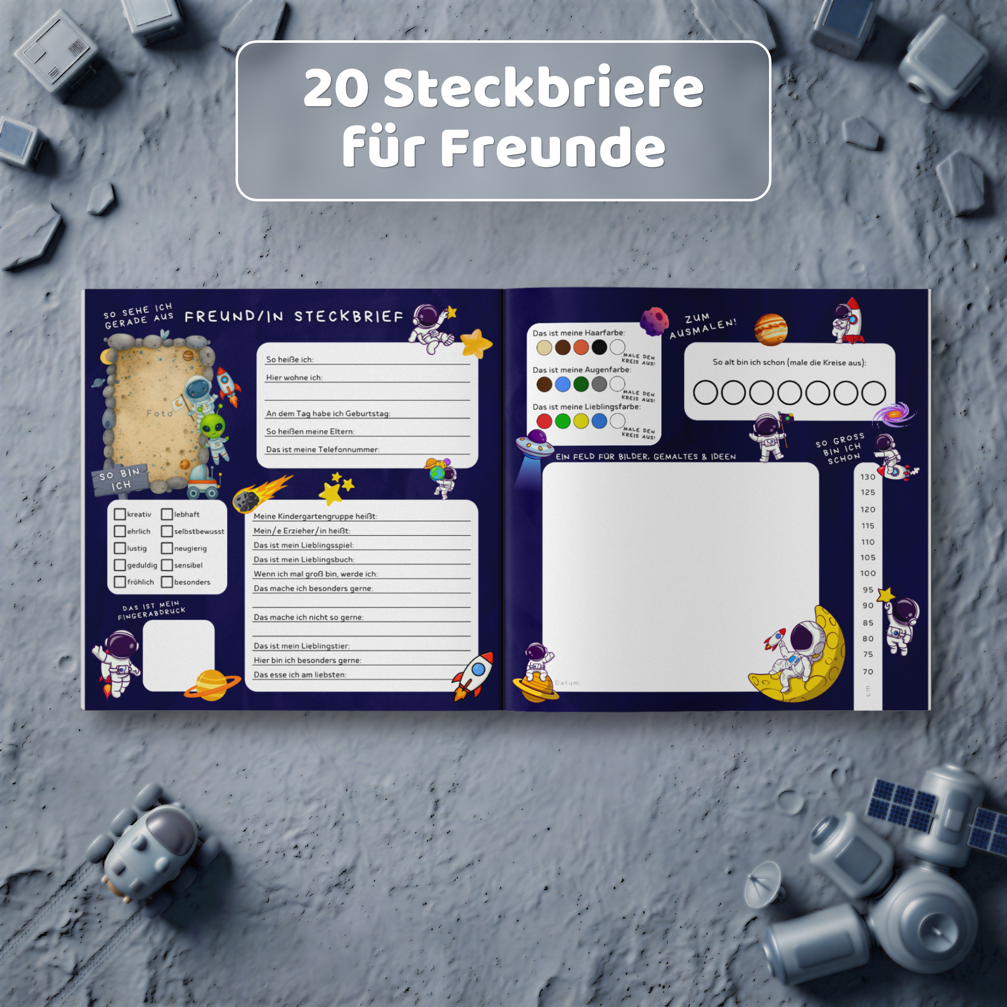 Mein Weltraum Freundebuch: Freunde Steckbrief - Kindify